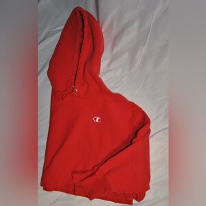 Champion Red Cropped Hoodie
